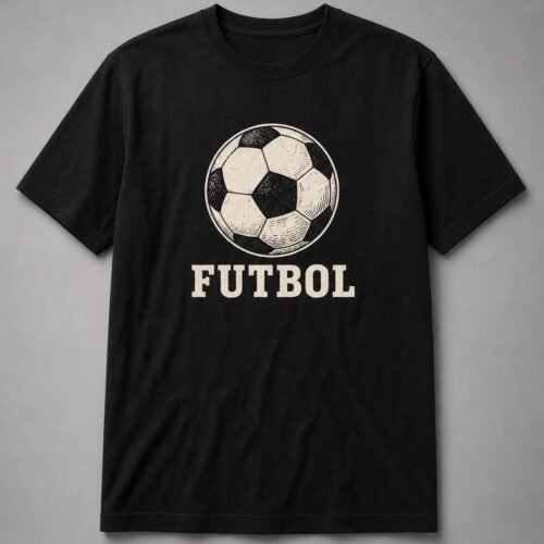 Futbol Vintage Soccer Ball Unisex T-Shirt - Black