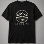 Lake Life Fishing Boat Badge Unisex T-Shirt - Black