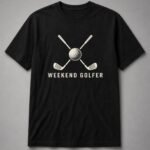 Weekend Golfer Crossed Clubs Unisex T-Shirt - Black